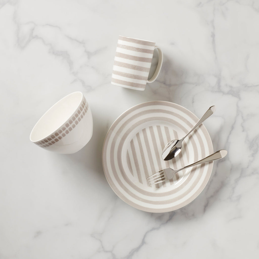 Charlotte Street Grey North 4-Piece Place Setting